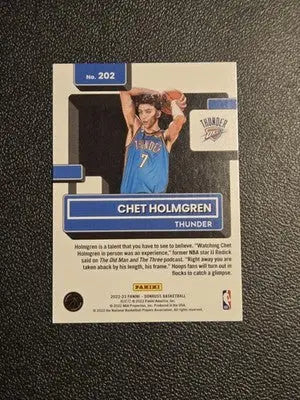 2022-23 Donruss #202 Chet Holmgren Holo Laser Green - Basketball Card Single
