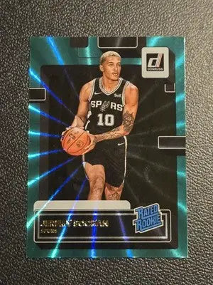 2022-23 Donruss #209 Jeremy Sochan Holo Laser Green RC - Basketball Card Single