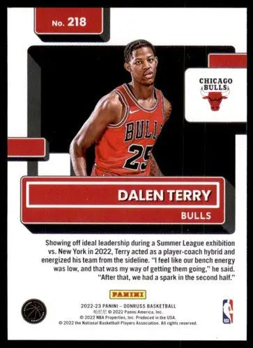 2022-23 Donruss #218 Dalen Terry NM-MT RC Rookie Bulls Rated Rookie ID:54822 - Basketball Card Single