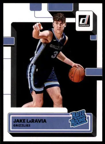 Original gloss of Jake LaRavia rated rookie basketball card from 2022-23 Donruss series