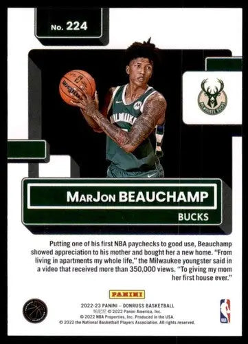 2022-23 Donruss #224 MarJon Beauchamp NM-MT RC Rookie Bucks Rated Rooki ID:54806 - Basketball Card Single