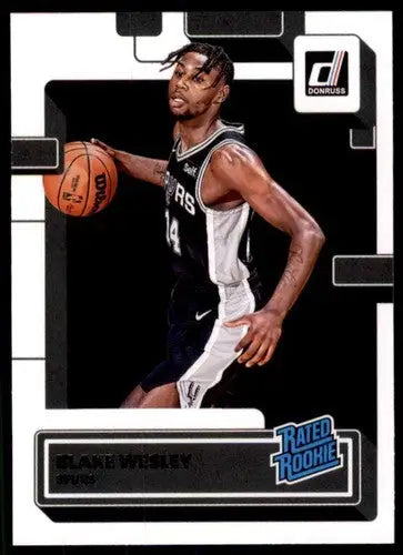 Original gloss Blake Wesley rated rookie basketball card from 2022-23 Donruss series
