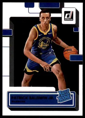 Original gloss basketball trading card of Patrick Baldwin rated rookie Warriors 2022-23 Donruss