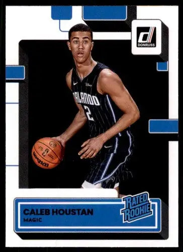 Original gloss Caleb Houstan rated rookie basketball card from 2022-23 Donruss series
