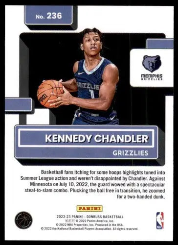 2022-23 Donruss #236 Kennedy Chandler NM-MT RC Rookie Grizzlies Rated R ID:57253 - Basketball Card Single