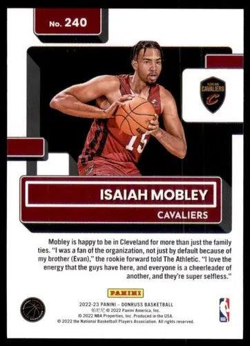 2022-23 Donruss #240 Isaiah Mobley NM-MT RC Rookie Cavaliers Rated Rook ID:54823 - Basketball Card Single