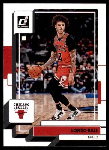 Lonzo Ball basketball card with original gloss, Lonzo Ball NM-MT from 2022-23 Donruss