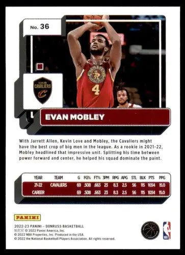 Basketball trading card featuring Evan Mobley with original gloss, NM-MT condition