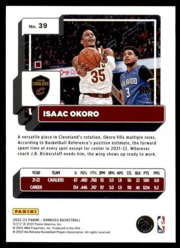 2022-23 Donruss #39 Isaac Okoro NM-MT Cavaliers ID:57883 - Basketball Card Single
