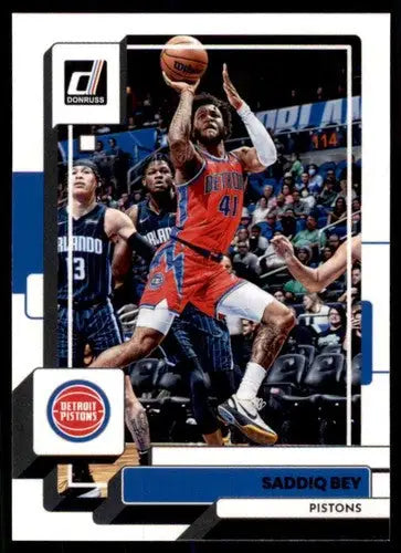 Saddiq Bey basketball card with original gloss, Saddiq Bey NM-MT Detroit Pistons