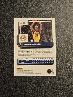 2022-23 Donruss #52 Isaiah Jackson Holo Laser Green - Basketball Card Single