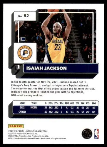 Isaiah Jackson basketball card from 2022-23 Donruss with original gloss by Simply Sandoval