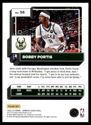2022-23 Donruss #56 Bobby Portis NM-MT Bucks ID:57844 - Basketball Card Single