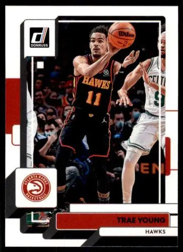 Original gloss Trae Young basketball card 2022-23 Donruss NM-MT Hawks ID 57230