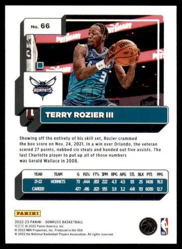 2022-23 Donruss Terry Rozier III basketball card Hornets ID 57288 NM-MT