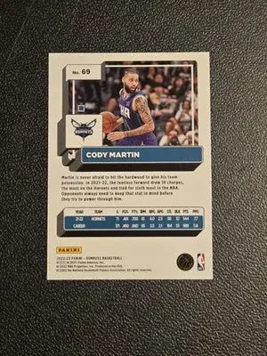 2022-23 Donruss #69 Cody Martin Holo Laser Green - Basketball Card Single