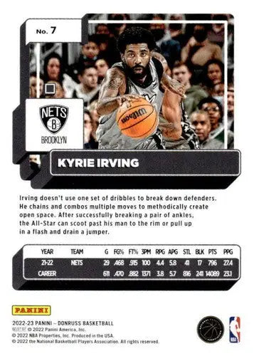 Kyrie Irving basketball card with original gloss in NM-MT condition from 2022-23 Donruss