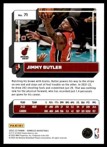 Basketball card featuring Jimmy Butler NM-MT from 2022-23 Donruss series