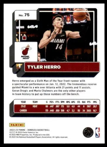 Tyler Herro basketball card 2022-23 Donruss original gloss Heat Simply Sandoval