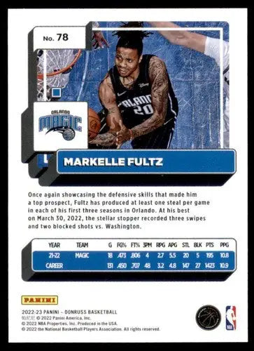 2022-23 Donruss Markelle Fultz basketball card with original gloss in NM-MT condition