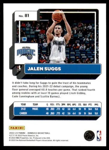 2022-23 Donruss #81 Jalen Suggs NM-MT Magic ID:57239 - Basketball Card Single