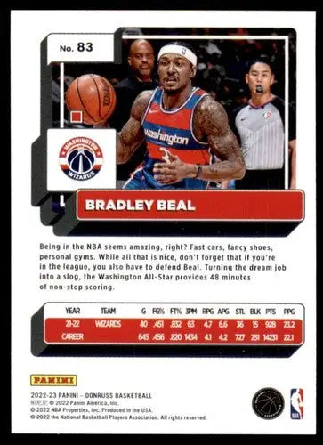 2022-23 Donruss Bradley Beal basketball card with original gloss, Bradley Beal NM-MT