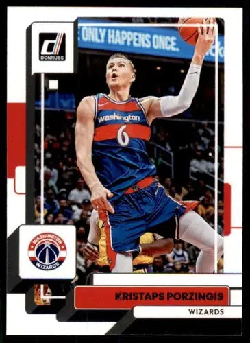 Kristaps Porzingis basketball card with original gloss, NM-MT condition, Wizards ID 57310