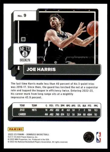 Joe Harris basketball card with original gloss from 2022-23 Donruss Nets ID 57191