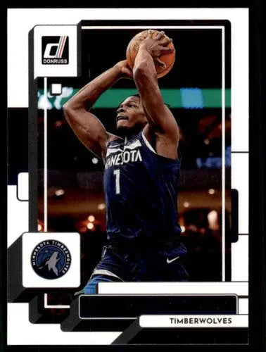 Original gloss 2022-23 Donruss Anthony Edwards NM-MT NBA trading card featuring a Timberwolves player in shooting pose