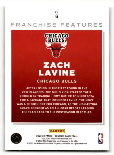 2022-23 Donruss Franchise Features #6 Zach LaVine NM-MT Bulls ID:55478 - Basketball Card Single