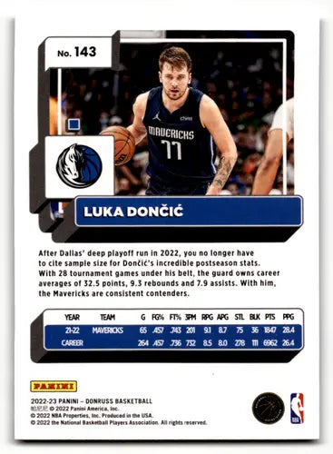2022-23 Donruss Holo Green Laser #143 Luka Doncic NM-MT Mavericks ID:57900 - Basketball Card Single