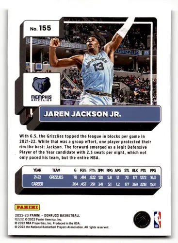 2022-23 Donruss Holo Green Laser #155 Jaren Jackson Jr. NM-MT Grizzlies ID:57888 - Basketball Card Single