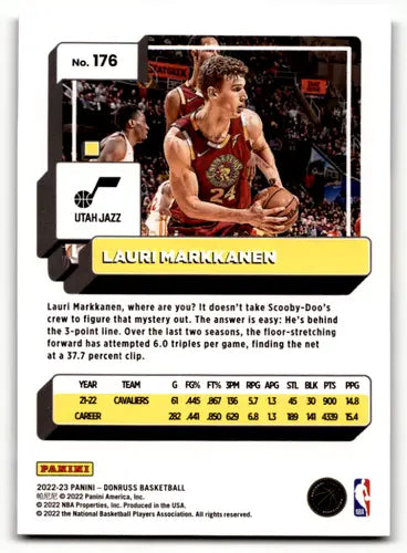 2022-23 Donruss Holo Green Laser #176 Lauri Markkanen NM-MT Jazz ID:57895 - Basketball Card Single