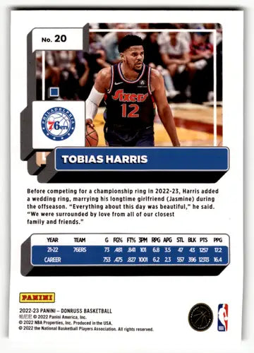2022-23 Donruss Holo Green Laser Tobias Harris basketball card 76ers ID 57884