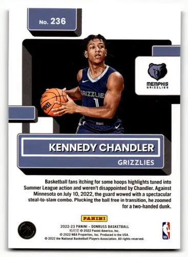 2022-23 Donruss Holo Green Laser #236 Kennedy Chandler NM-MT RC Rookie ID:57899 - Basketball Card Single