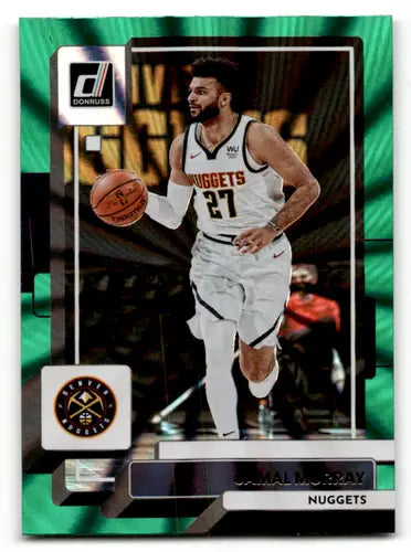 Modern Jamal Murray Denver Nuggets trading card featuring Donruss Holo Green Laser design