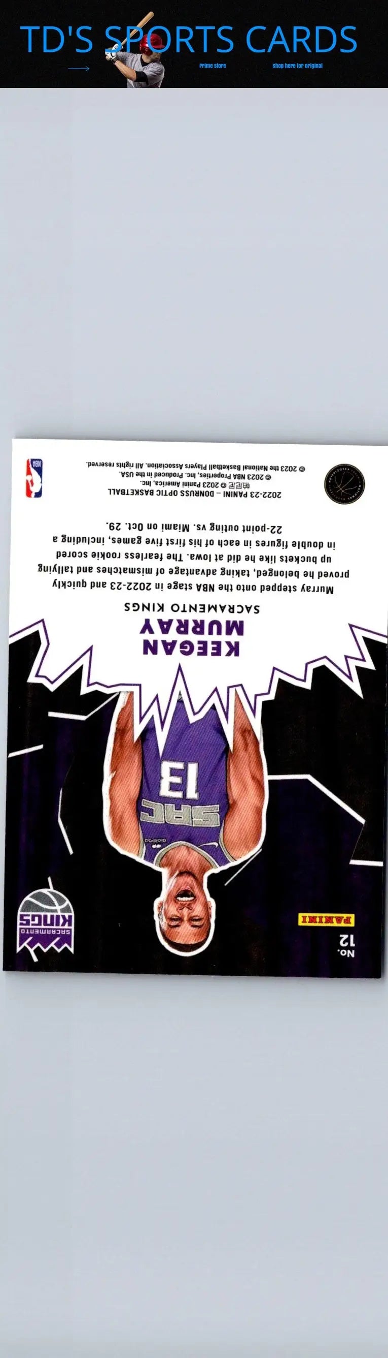 Keegan Murray 2022-23 Donruss Optic My House basketball trading card display