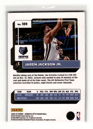 2022-23 Donruss Optic #189 Jaren Jackson Jr. NM-MT Grizzlies ID:55988 - Basketball Card Single