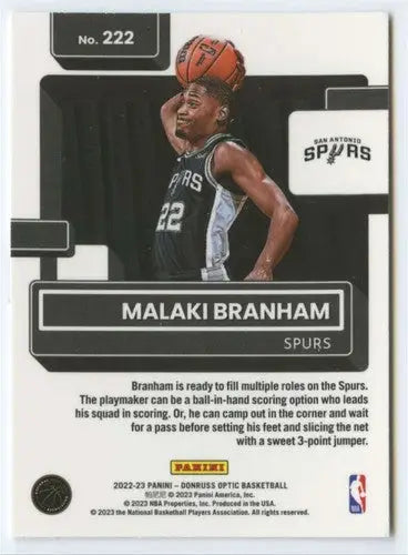 2022-23 Donruss Optic #222 Malaki Branham NM-MT Spurs Rated Rookie ID:55981 - Basketball Card Single