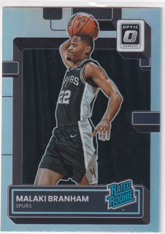 2022-23 DONRUSS OPTIC #222 MALAKI BRANHAM REFRACTOR- SAN ANTONIO SPURS - Basketball Card Single