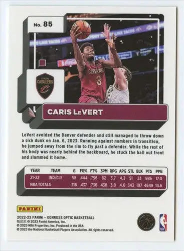Caris LeVert basketball card from Donruss Optic 2022-23 with original gloss