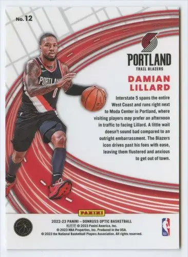 Damian Lillard basketball card from 2022-23 Donruss Optic Express Lane series