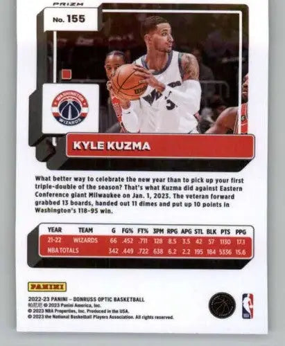 2022-23 Donruss Optic Hyper Pink #155 Kyle Kuzma NM-MT Wizards ID:55974 - Basketball Card Single