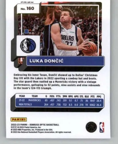 2022-23 Donruss Optic Hyper Pink #160 Luka Doncic NM-MT Mavericks ID:55979 - Basketball Card Single