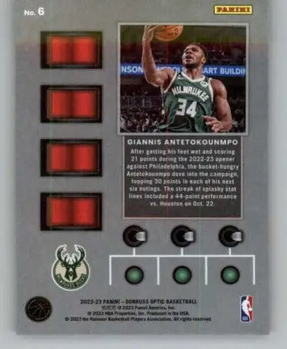 2022-23 Donruss Optic T-Minus 3...2...1... #6 Giannis Antetokounmpo NM- ID:62242 - Basketball Card Single