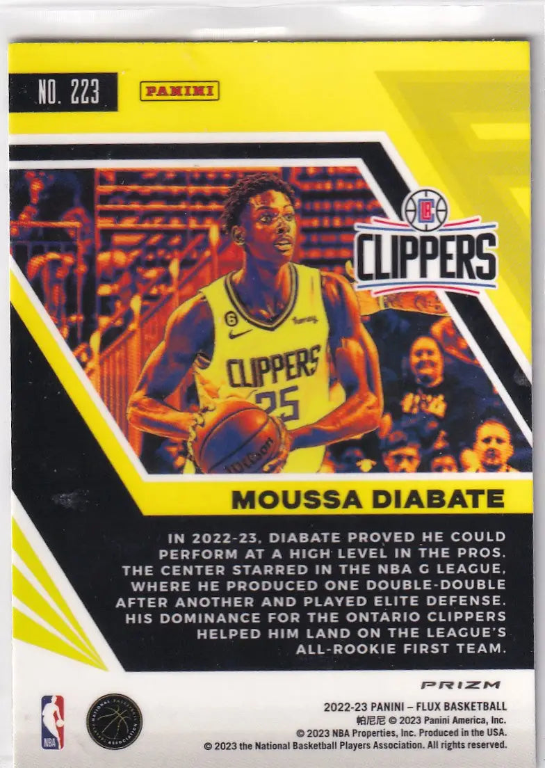 2022-23 FLUX #223 MOUSSA DIABATE GREEN MOJO- LOS ANGELES CLIPPERS - Basketball Card Single