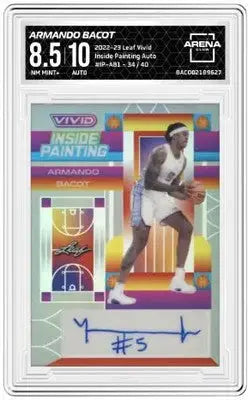 Vivid Armando Bacot graded basketball trading card with autograph from 2022-23 Leaf Vivid Arena Club