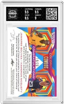 Graded leaf Vivid Bouyea NC Gusty sports trading card with basketball players and autograph