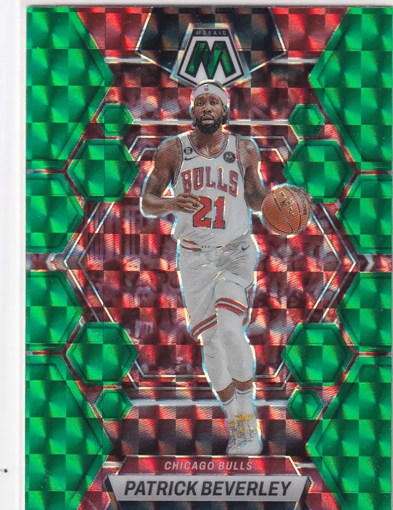 2022-23 MOSAIC #12 PATRICK BEVERLEY GREEN REACTIVE- CHICAGO BULLS - Basketball Card Single