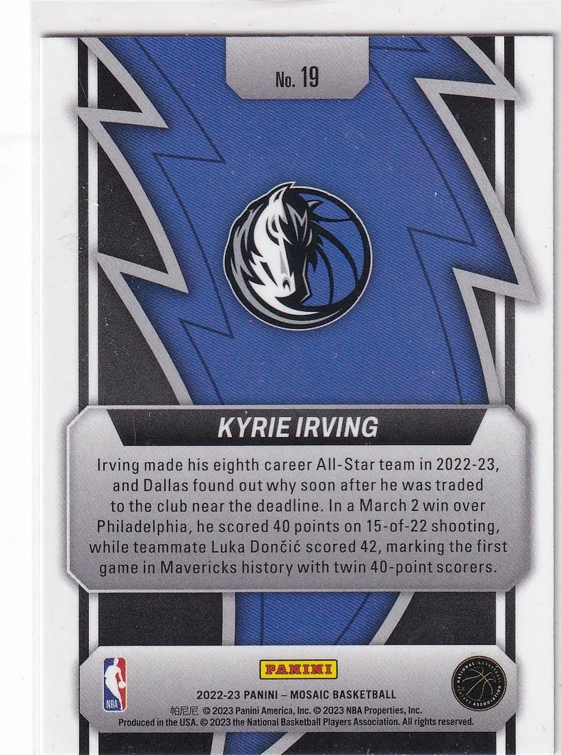 2022-23 MOSAIC #19 KYRIE IRVING THUNDER ROAD- DALLAS MAVERICKS